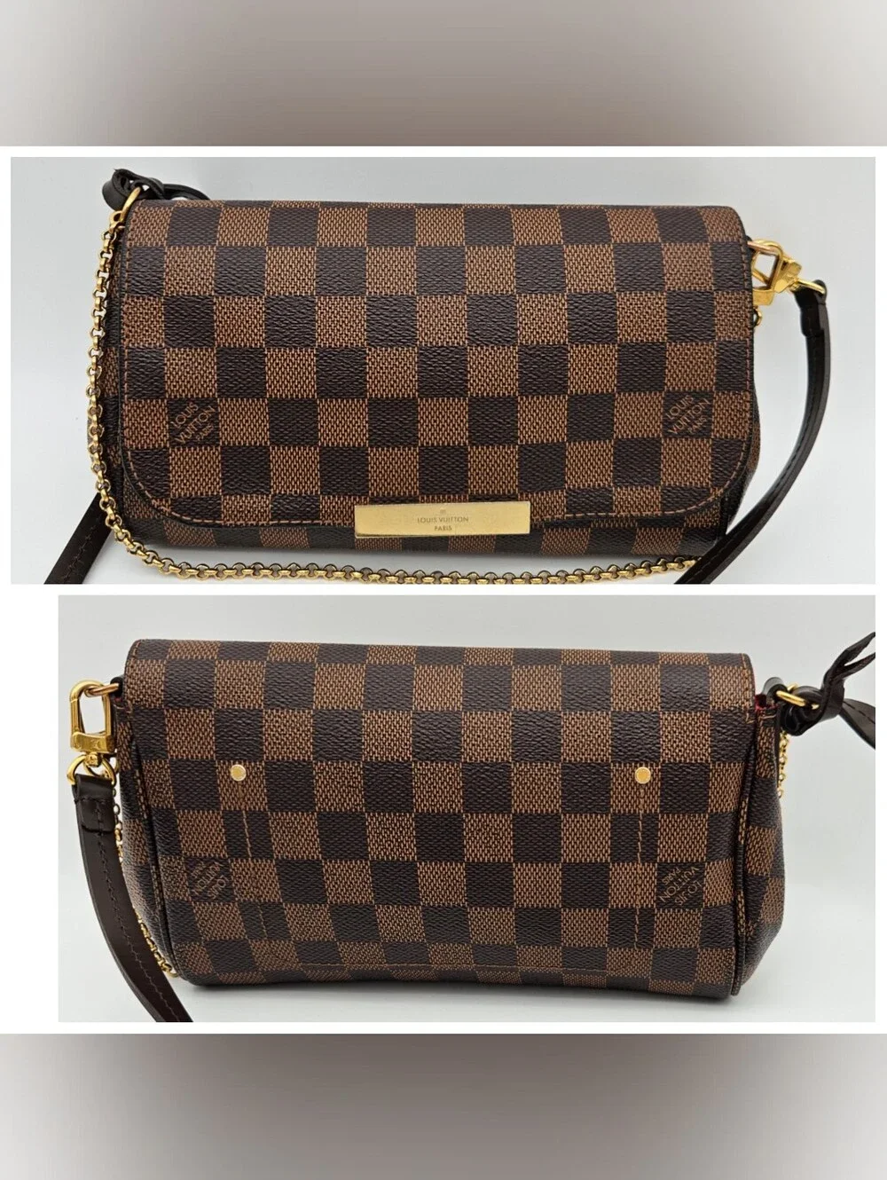 Authentic Louis Vuitton Damier Ebene Favorite #4414M